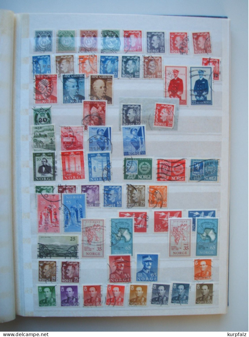Norwegen, Norge - Briefmarken In Einem Album Und Auf Alten Blättern - Verzamelingen