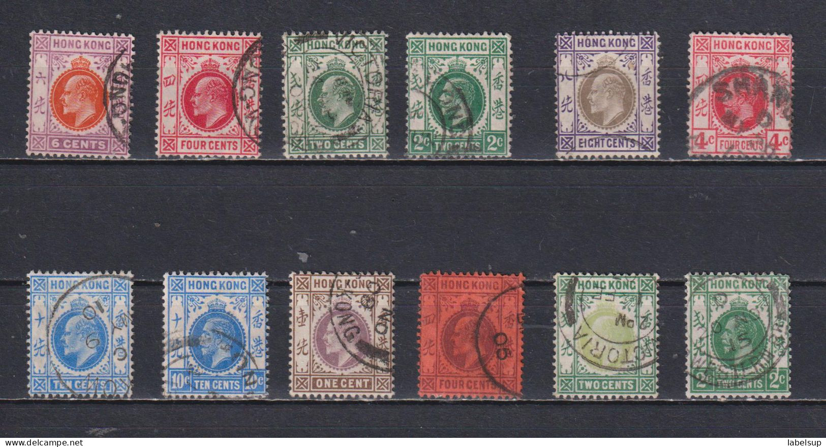 Lot De Vieux Timbres Oblitérés De Hong Kong époque Edouard VII - Usati