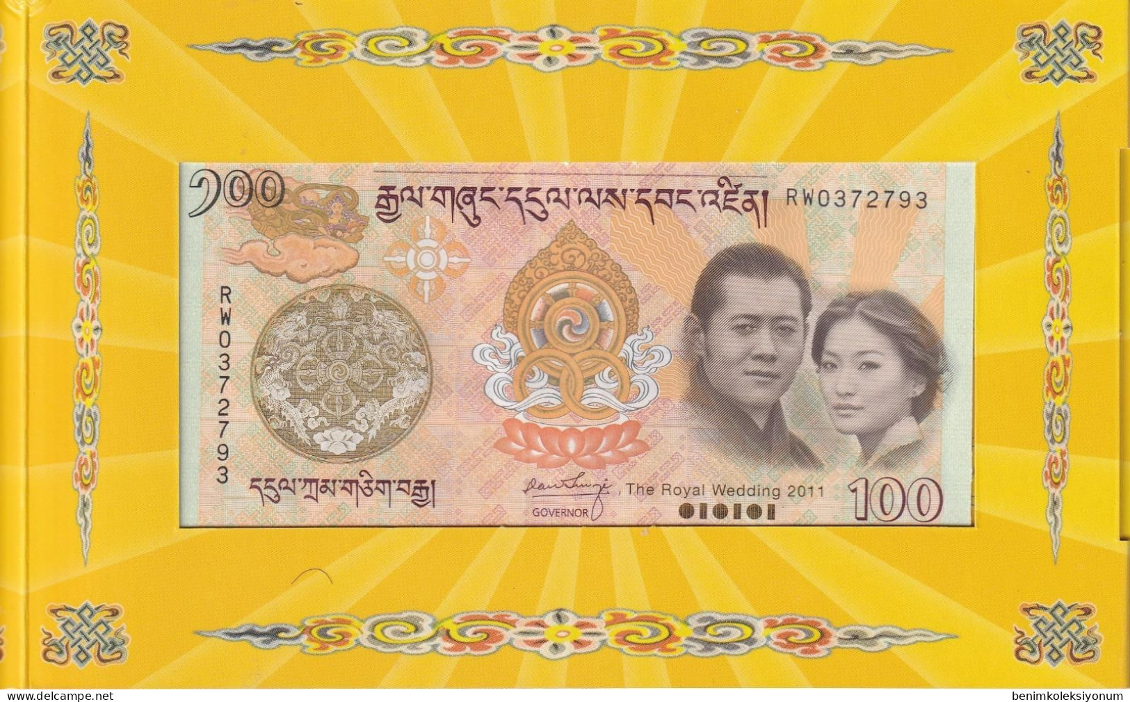 Bhutan, 100 Ngultrum 2011 UNC Royal Wedding - Bhoutan