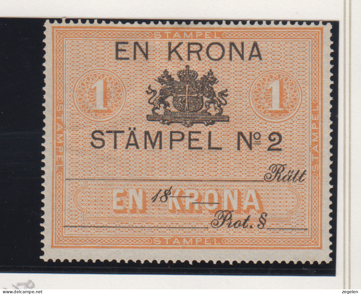 Zweden Fiskale Zegel Cat. Barefoot : Staempel (Adjustments) 10B - Revenue Stamps