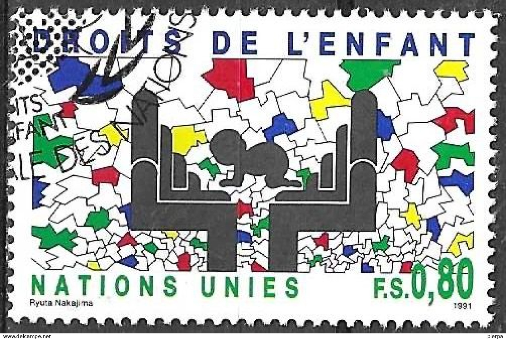 O.N.U. GENEVE - 1991 - DIRITTI INFANZIA  - F. 0,80 - USATO (YVERT 210 - MICHEL 202) - Used Stamps