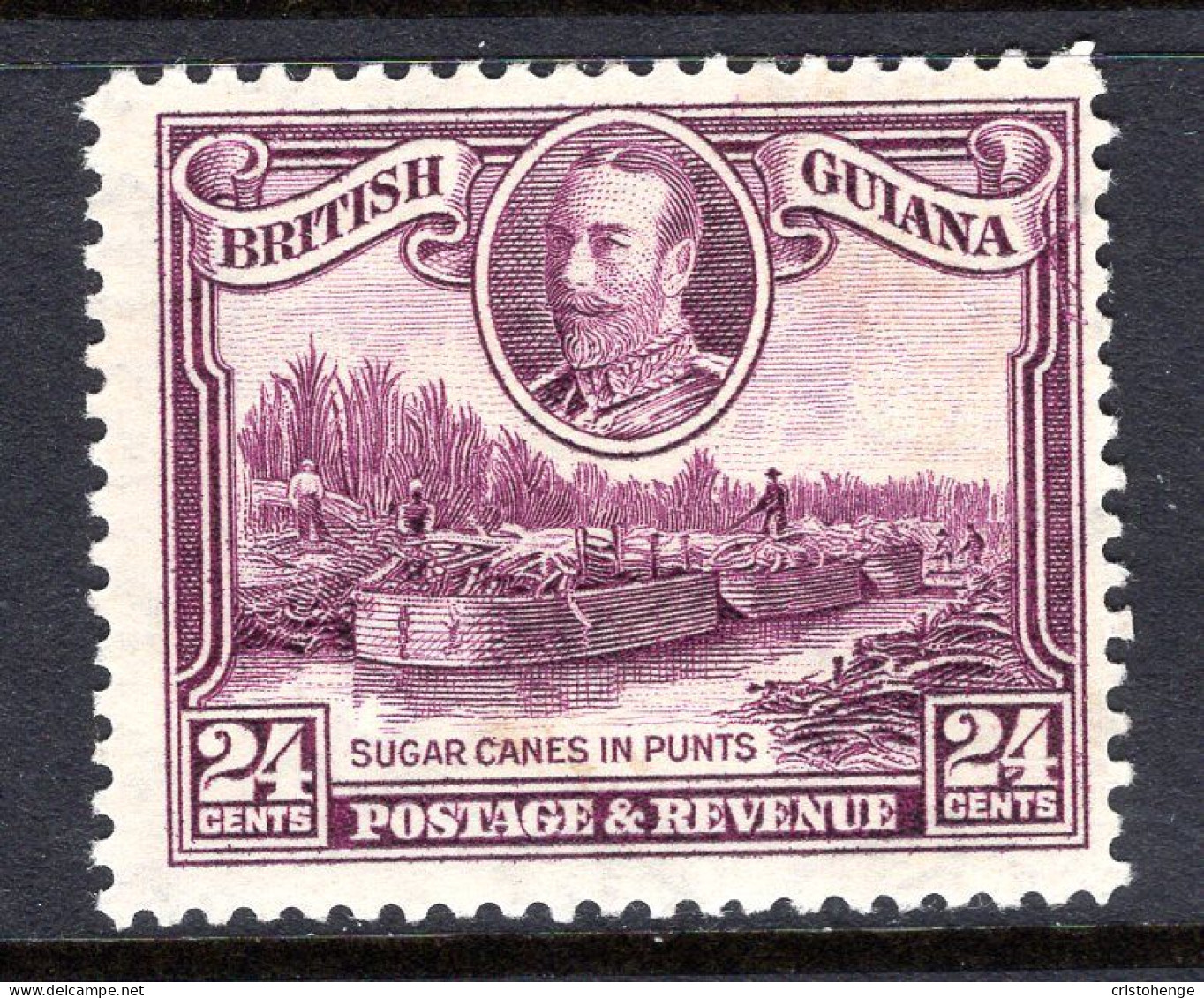 British Guiana 1934-51 KGV Pictorials - 24c Sugar Canes In Punts HM (SG 294) - British Guiana (...-1966)