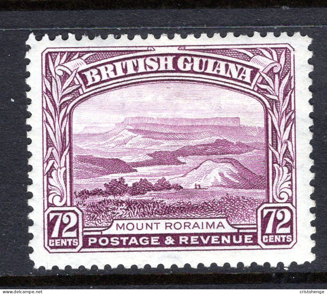 British Guiana 1934-51 KGV Pictorials - 72c Mount Roraima HM (SG 298) - Britisch-Guayana (...-1966)
