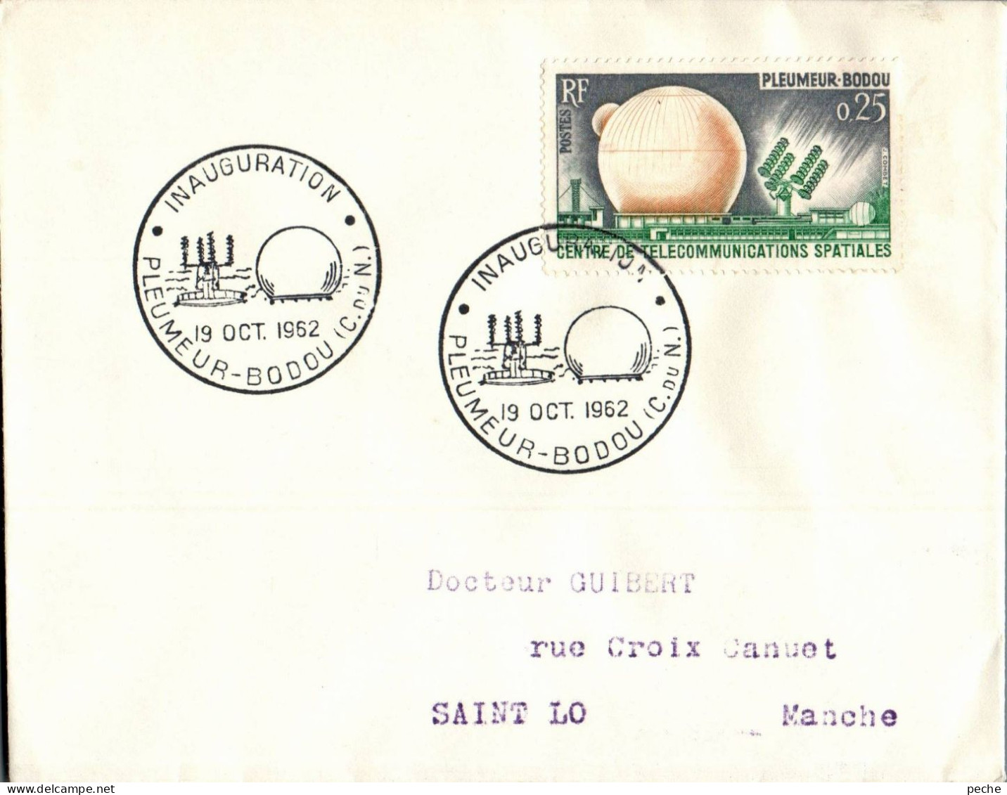 N°1917 V -cachet Inauguration Pleumeur Bodou - Temporary Postmarks