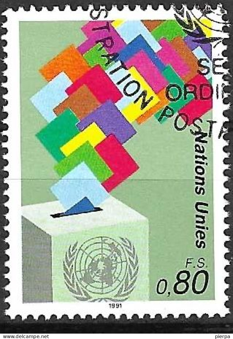 O.N.U. GENEVE - 1991 - SERIE ORDINARIA - FR. 0,80 - USAT0 (YVERT 208 - MICHEL 208) - Gebruikt