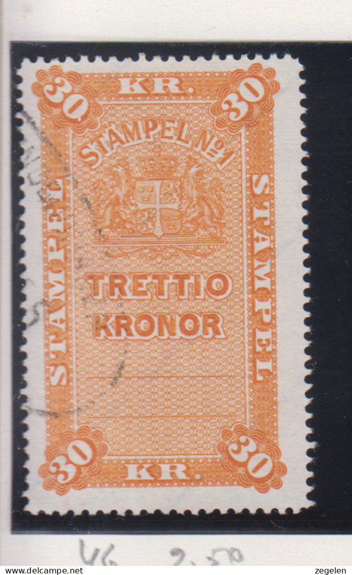 Zweden Fiskale Zegel Cat. Barefoot : Staempel (Adjustments) 46A - Revenue Stamps