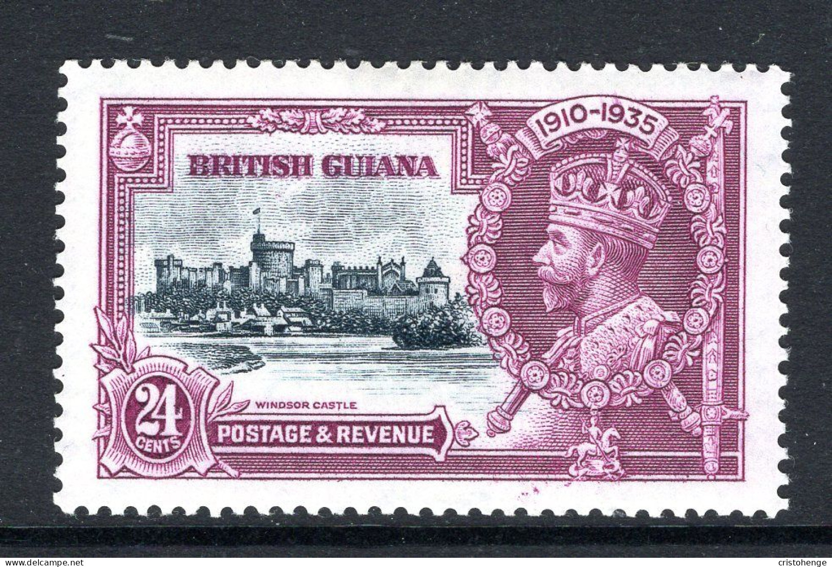 British Guiana 1935 KGV Silver Jubilee - 24c Value HM (SG 304) - Guyane Britannique (...-1966)