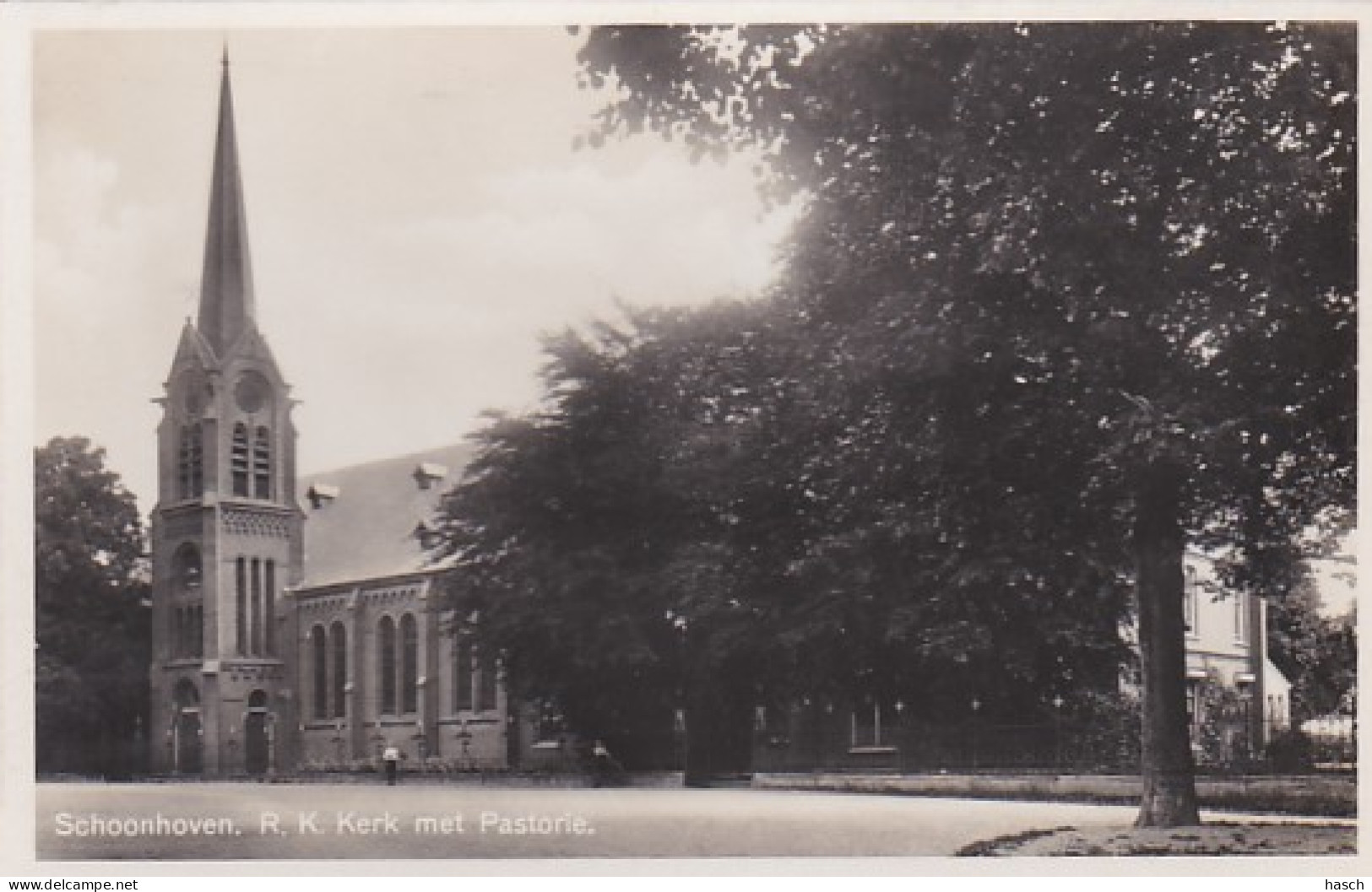 481269Schoonhoven, R.K. Kerk Met Pastorie. (FOTO KAART) - Schoonhoven