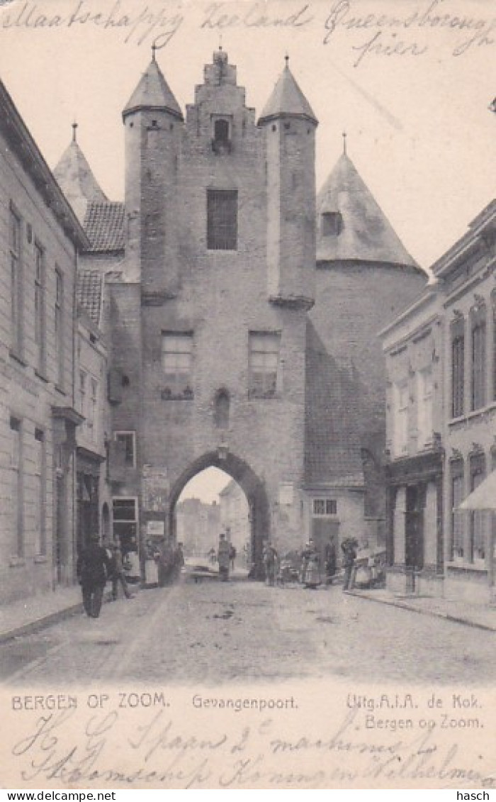 481287Bergen Op Zoom, Gevangenpoort. – 1906. (kleine Vouwen In De Hoeken) - Bergen Op Zoom