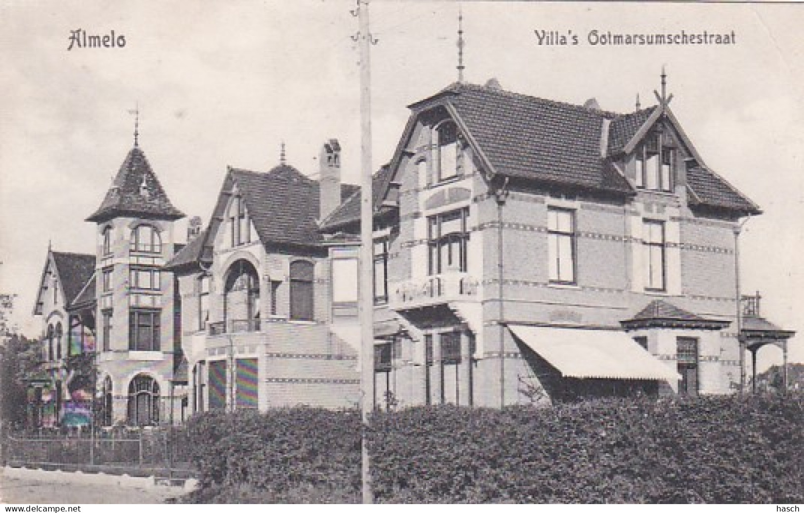 4812131Almelo, Villa’s Ootmarsumschestraat. – 1909. (rechtsboven Een Kleine Vouw) - Almelo