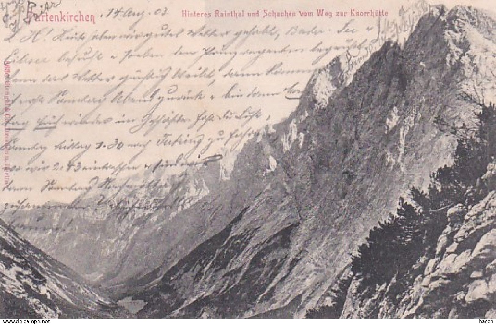 4812363Partenkirchen, Hinteres Rainthal Und Schachen Vom Weg Zur Knorrhütte. – 1903. - Pfarrkirchen