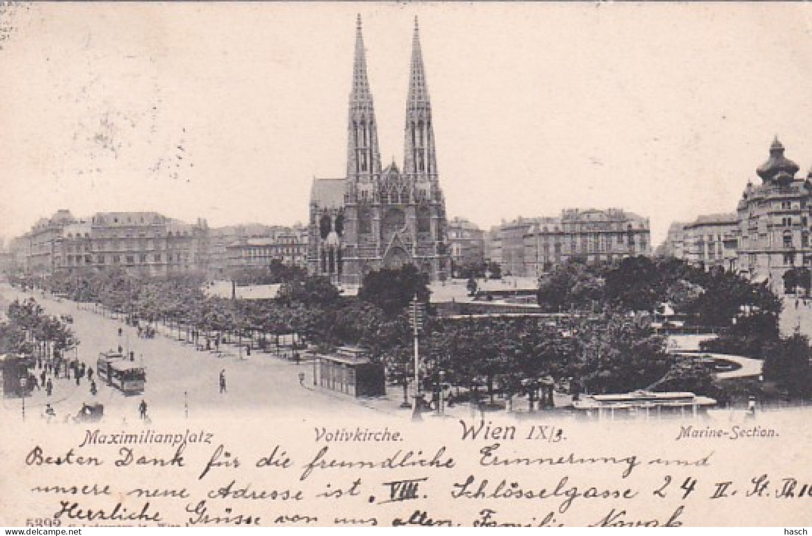 4812640Wien, Maximilianplatz – Votivkirche. – 1903. (sehr Kleines Falte Im Ecken) - Wien Mitte