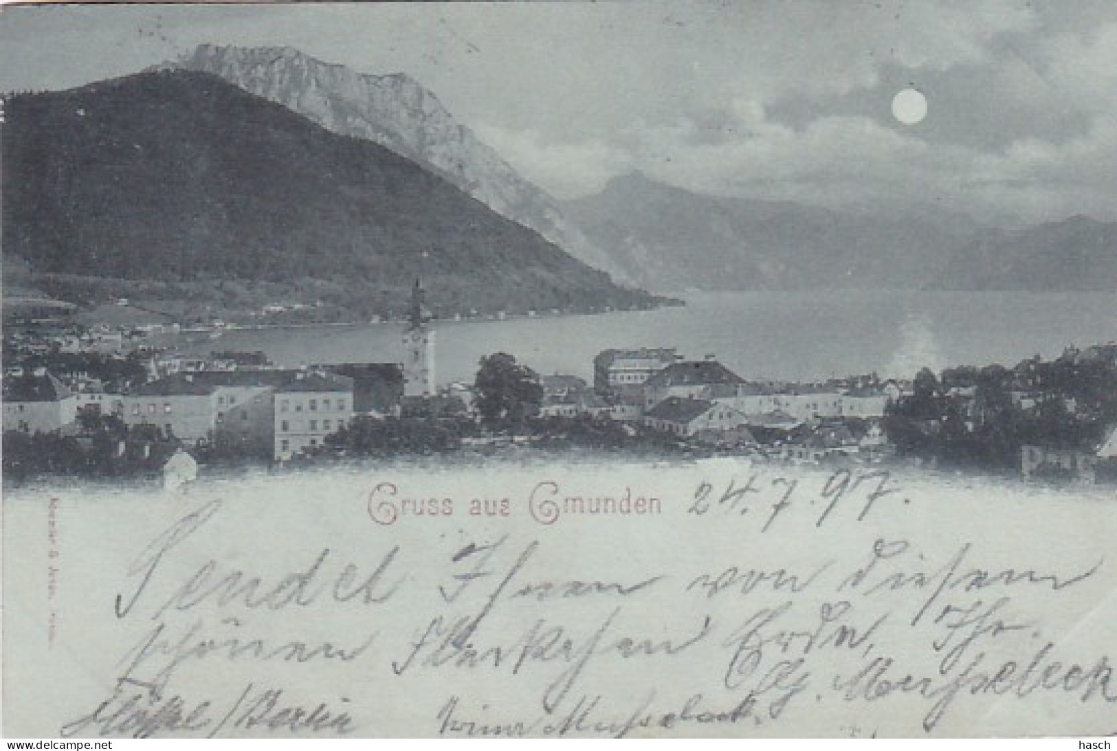 4812656Gruss Aus Gmunden Nachts. – 1897. (Karte Aus Dem Album.) - Gmunden