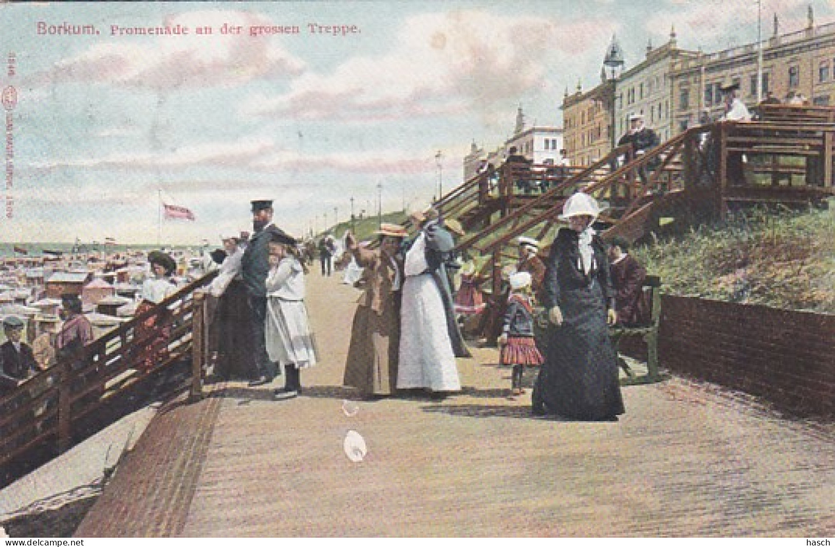 4812712Borkum, Promenade An Der Grossen Treppe. – 1910. (weisser Fleck) - Borkum