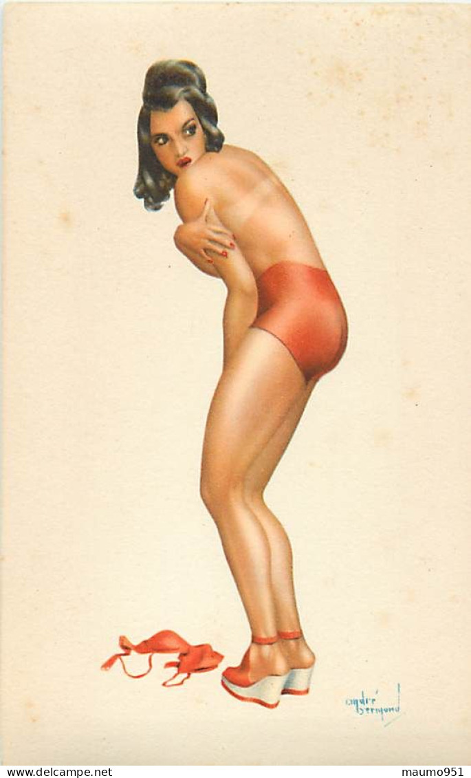 Illustration Signé André Bermond - Pin-up - Belle Femme En Maillot De Bain - Bermond