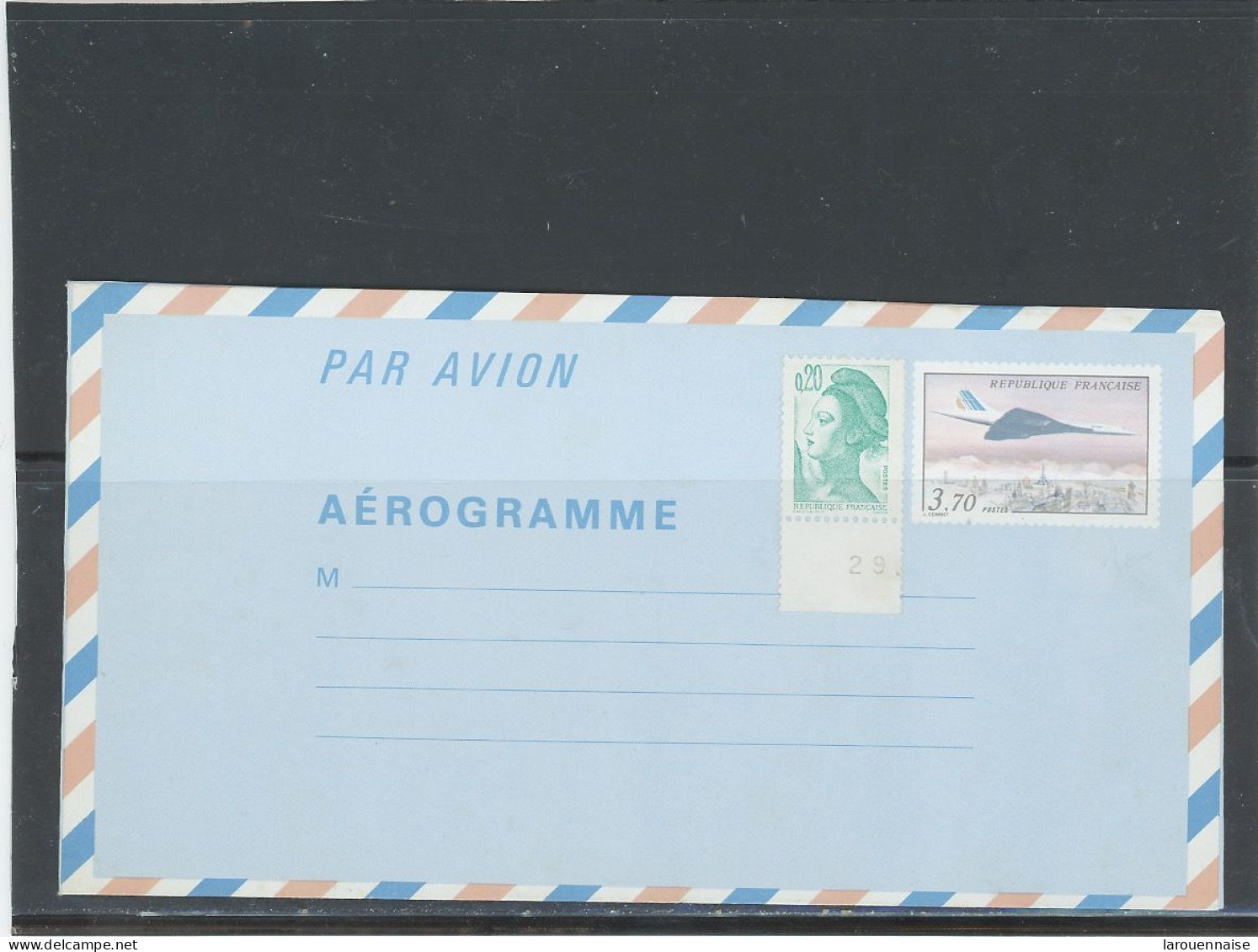 AEROGRAMME -N°1014 -AER -CONCORDE - 3,70 F+ 0,20 COMPLEMENT - Aérogrammes