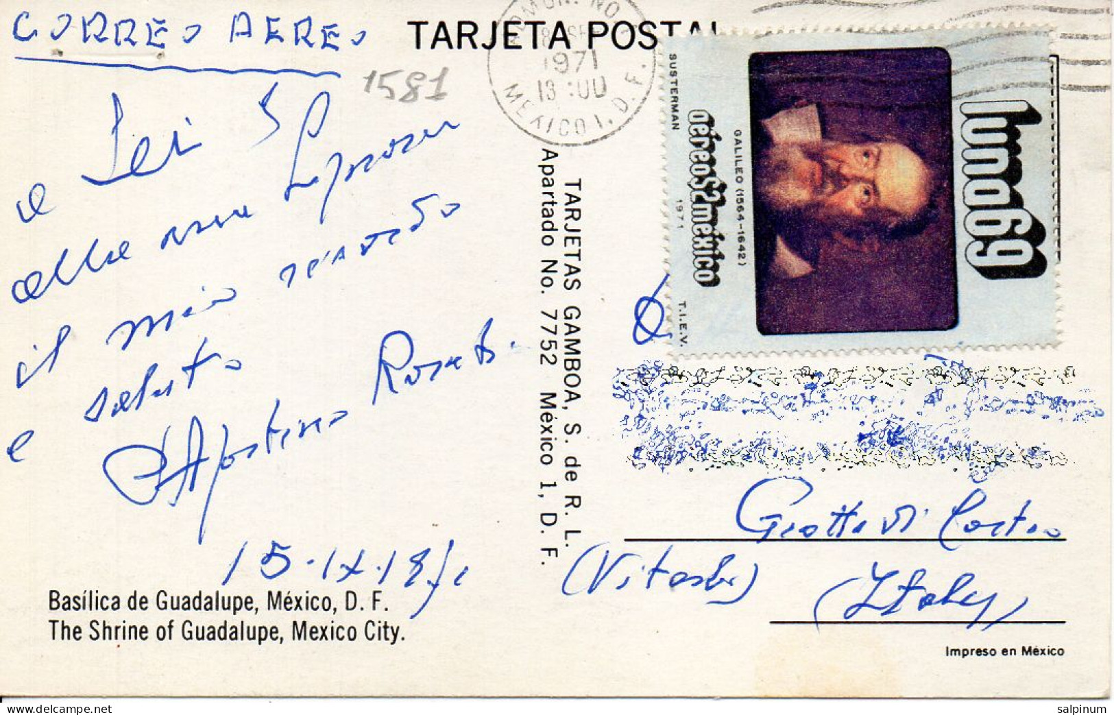 Philatelic Postcard With Stamps Sent From MEXICO To ITALY - Mexico