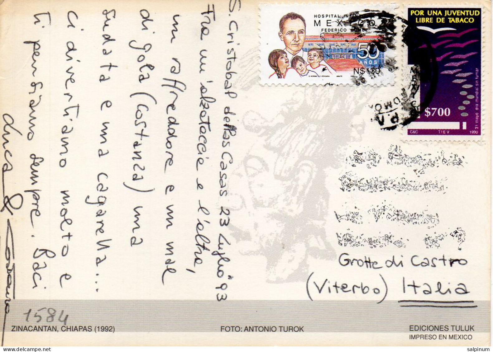 Philatelic Postcard With Stamps Sent From MEXICO To ITALY - Mexico