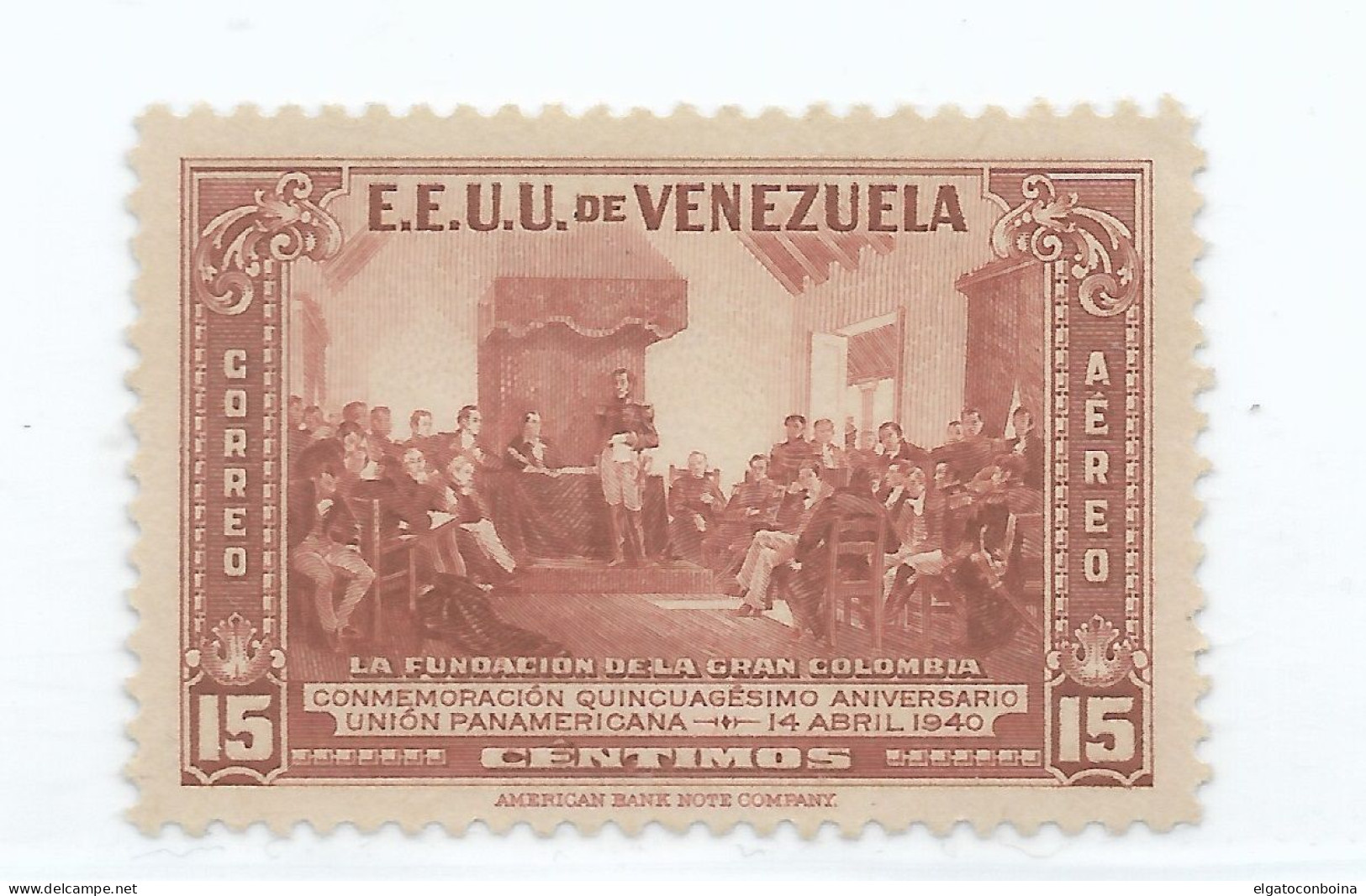 VENEZUELA 1940 PAN AMERICAN UNION 50TH ANNIVERSARY HISTORY SCOTT C142 MI 339 - Venezuela