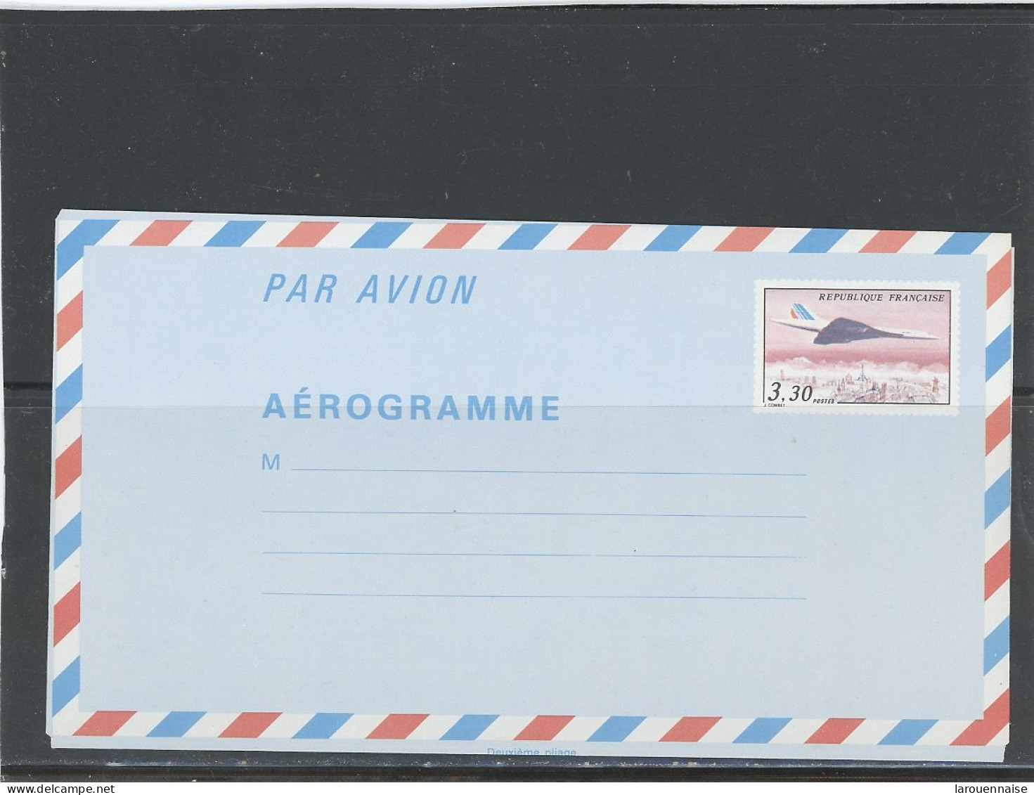 AEROGRAMME -N°1011 -AER -CONCORDE - 3,30 F - Aerograms