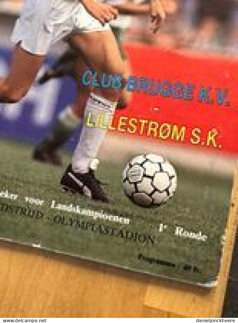 Club Brugge Programma Lillestrom S.K. Europabeker 1990 - Altri & Non Classificati