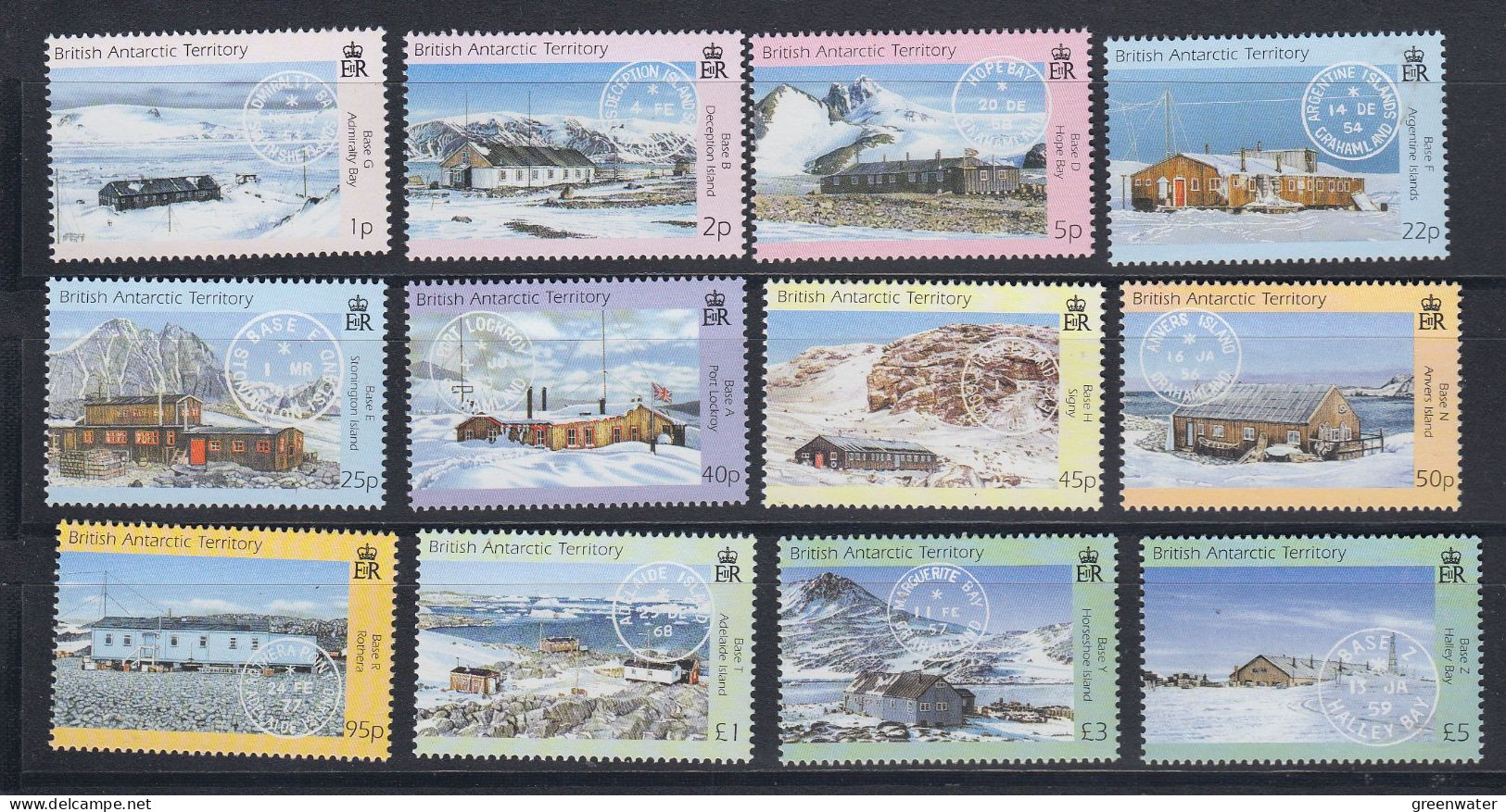 British Antarctic Territory (BAT)  Definitives / Antarctic Bases 12v ** Mnh (ZO174) - Unused Stamps