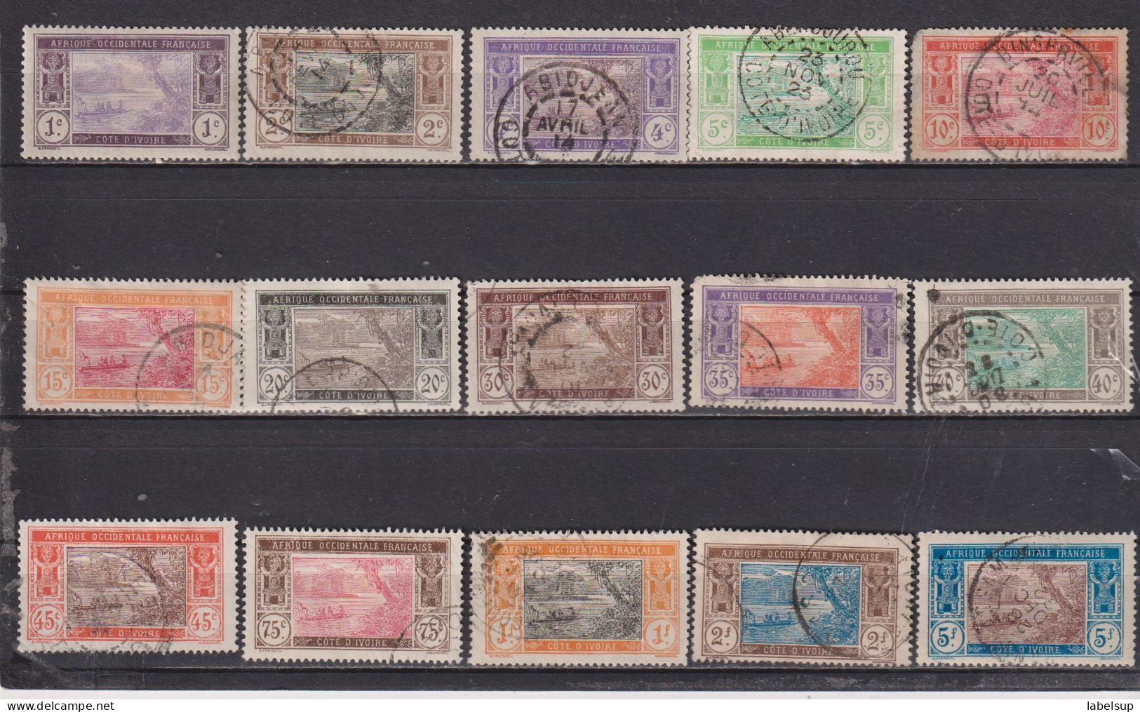 Timbres Oblitérés De Côte D'Ivoire De 1913 Lagune Ebrié - Usados