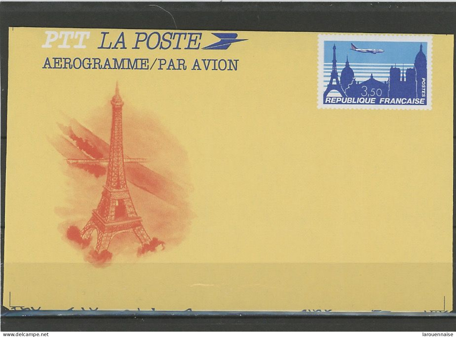 AEROGRAMME -N°1013 -AER   -PARIS EIFFEL - Aérogrammes