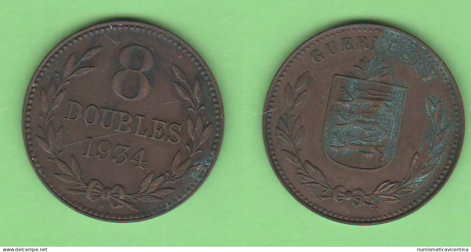 Guernsey Guernesey 8 DOUBLES 1934 - Guernesey