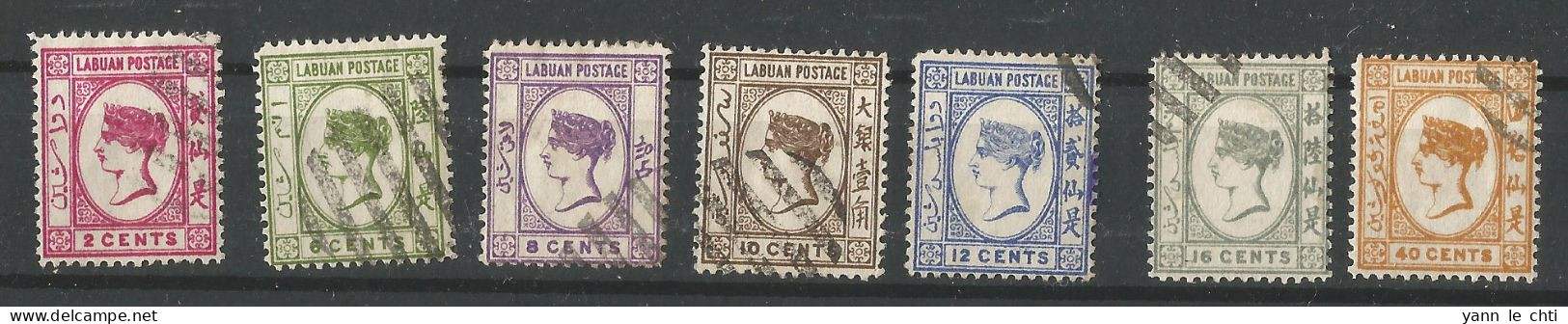 North Borneo  Labuan  Used 7 Stamps Nord Bornéo Malaisie Malaysia - Borneo Del Nord (...-1963)
