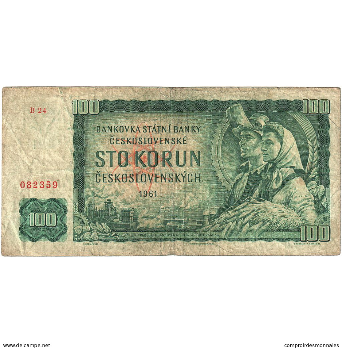 Billet, Tchécoslovaquie, 100 Korun, 1961, KM:91c, TB - Czechoslovakia