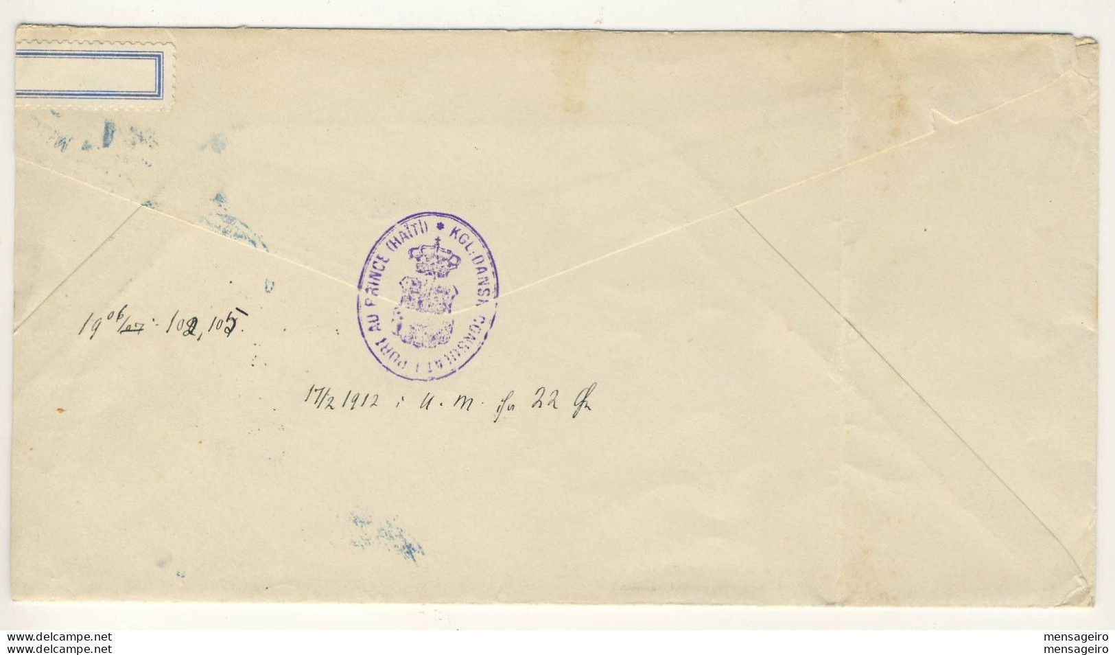 (C11) - HAITI - DIPLOMATIC MAIL - CONSULAT DE DANEMARK - PORT AU PRINCE => DANMARK 1912 - Haiti