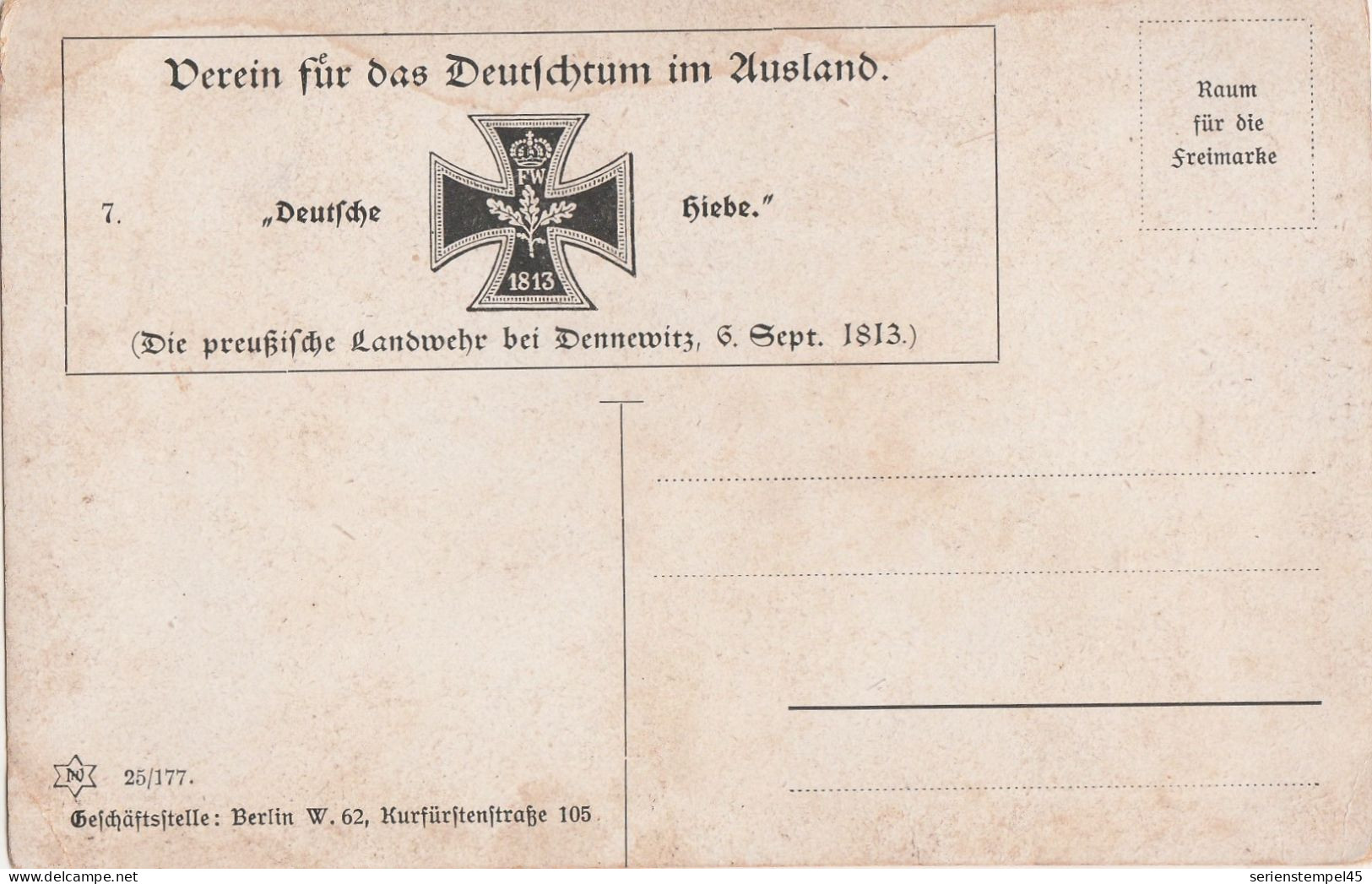 Ak Verein Für Das Deutschtum Im Ausland, 25/177 Die Preußische Landwehr Bei Dennewitz 8. Sept 1813 - Andere Kriege