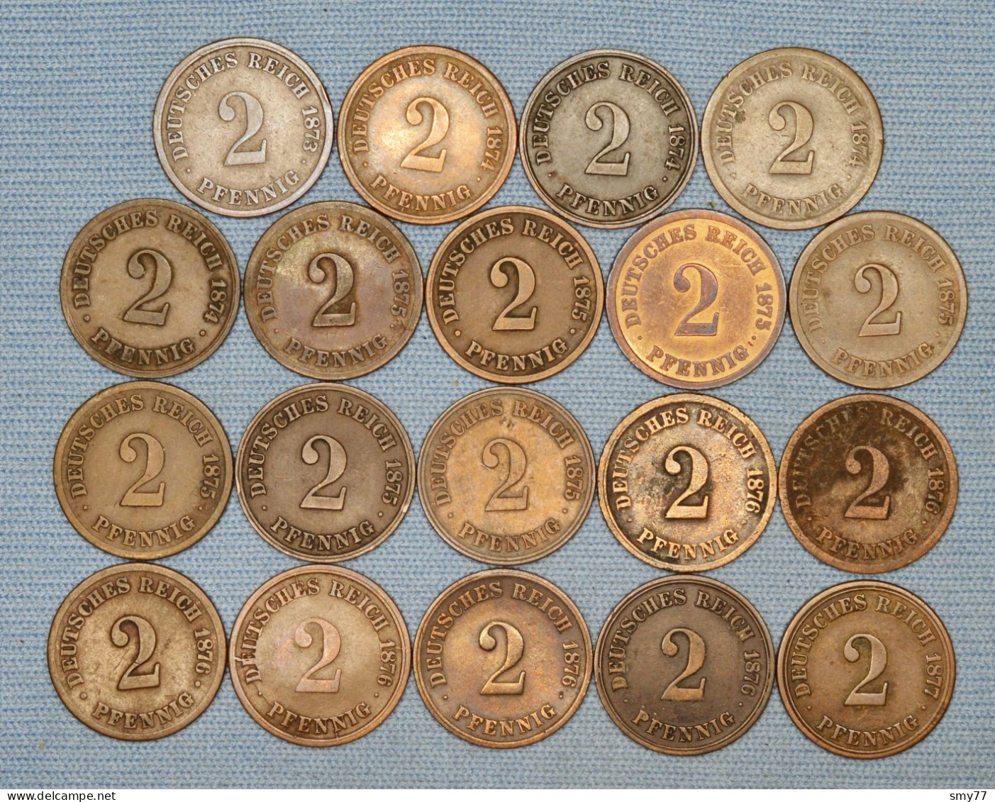 Deutsches Reich  2 Pfennig • 1873 - 1877 •  19 X  ► ALL DIFFERENT ◄  Incl. Scarcer Items • See Details • [24-296] - Collections