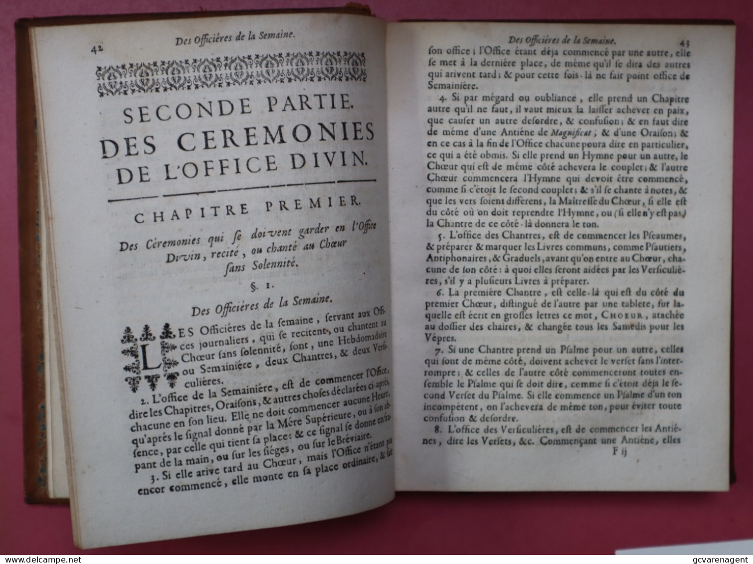 1690  CEREMONIAL DES RELIGIEUSES DE LA CONGREGATION DE NOSTRE DAME = VOIR DESCRIPTION ET IMAGES