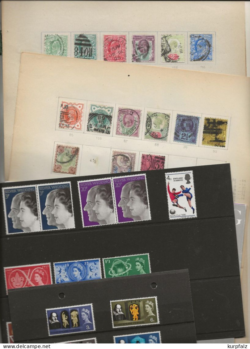 Großbritannien - BM Konvolut Blätter / Steckkarten / Booklet Silberhochzeit Elisabeth II - Sammlungen
