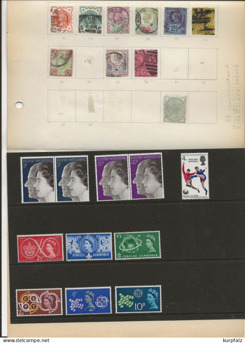 Großbritannien - BM Konvolut Blätter / Steckkarten / Booklet Silberhochzeit Elisabeth II - Collezioni