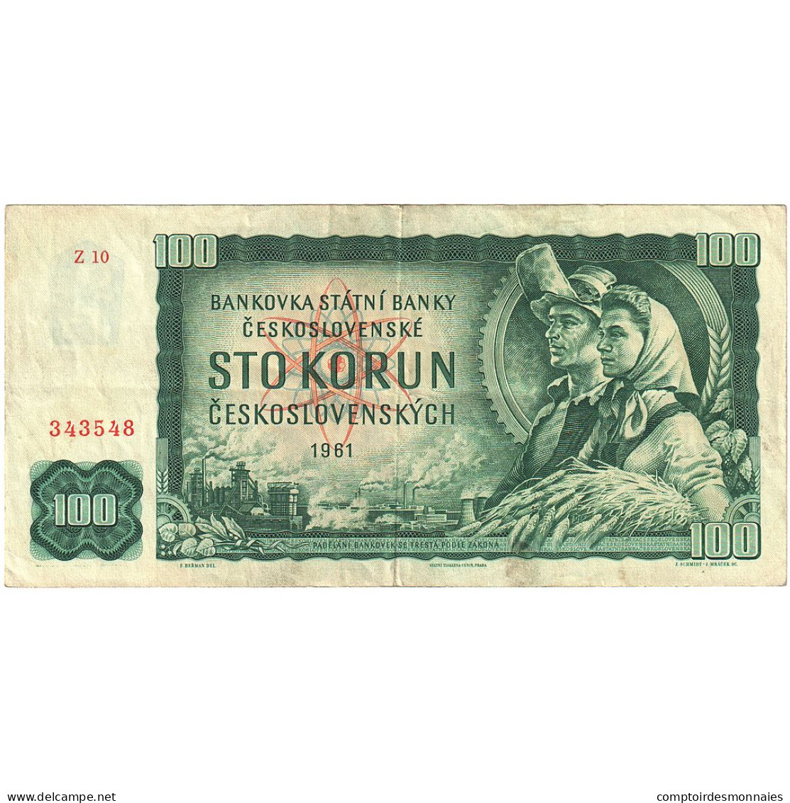 Billet, Tchécoslovaquie, 100 Korun, 1961, KM:91c, TB+ - Tsjechoslowakije