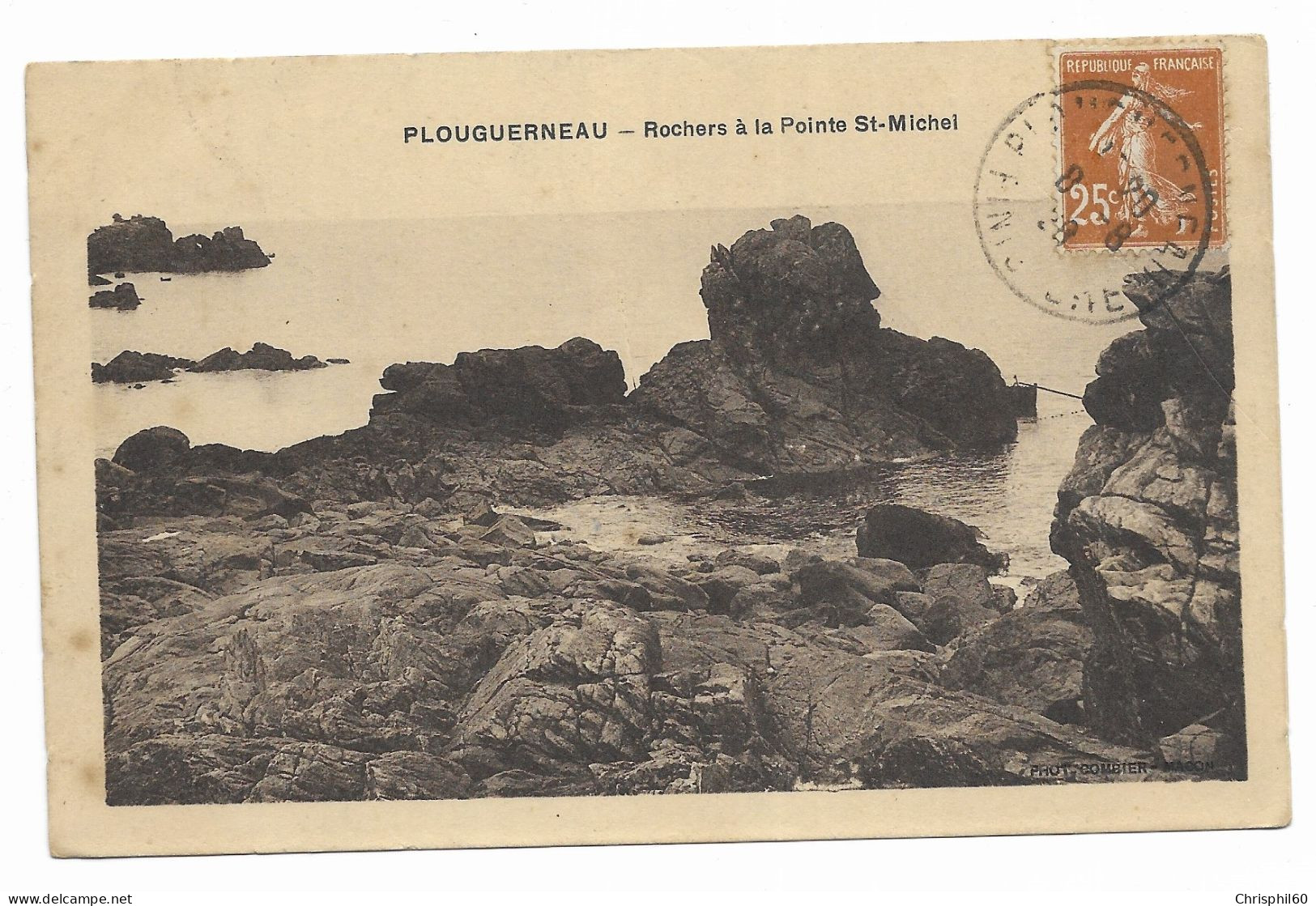 CPA RARE Circulée En 1928 - PLOUGUERNEAU - Rochers à La Pointe St-Michel - Edit. Combier - - Plouguerneau