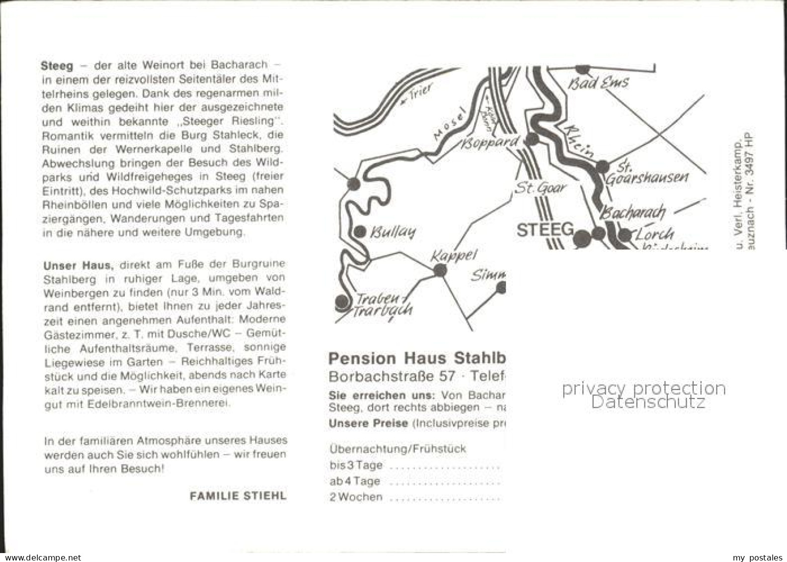 72289441 Steeg Bacharach Pension Haus Stahlberg  Bacharach - Bacharach