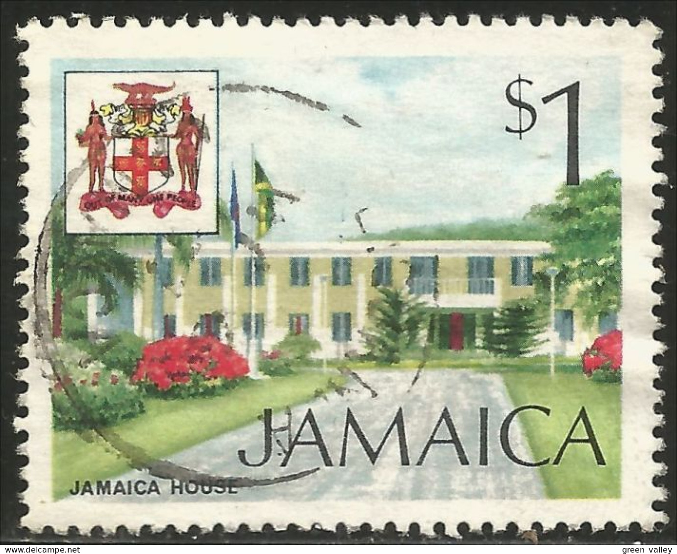 524 Jamaica $1 Jamaica House (JAM-123) - Jamaique (1962-...)