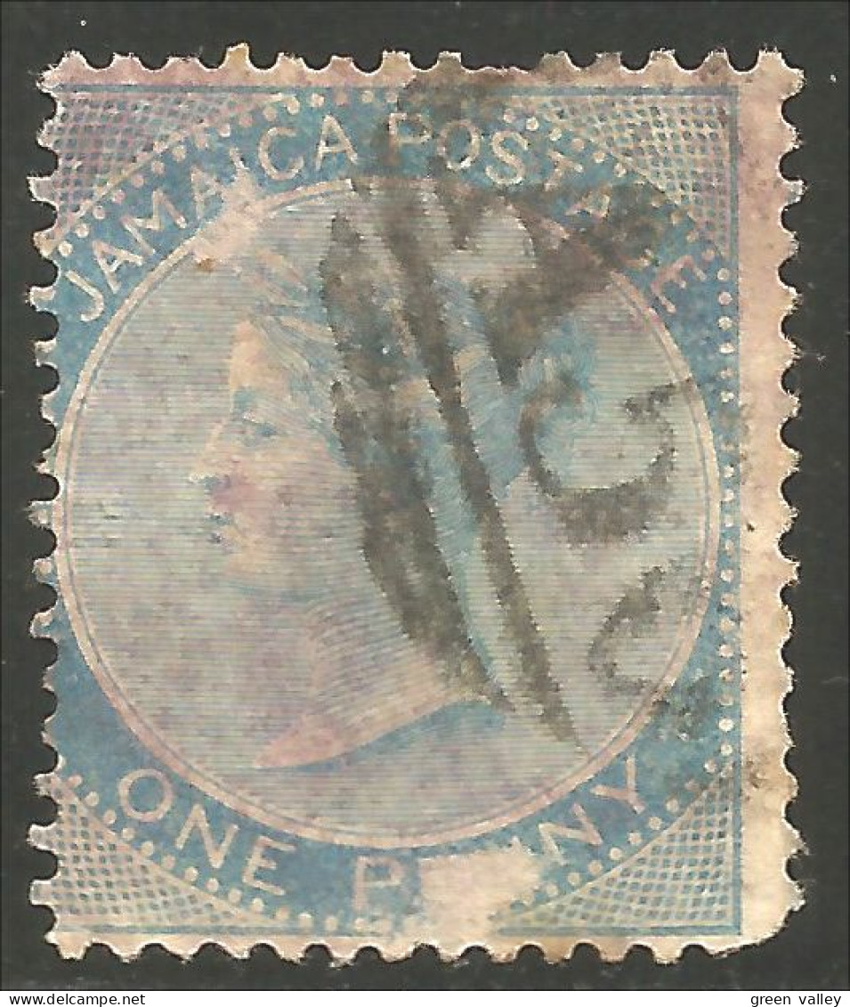 524 Jamaica 1860 Victoria 1p Deep Blue (JAM-106) - Jamaica (...-1961)