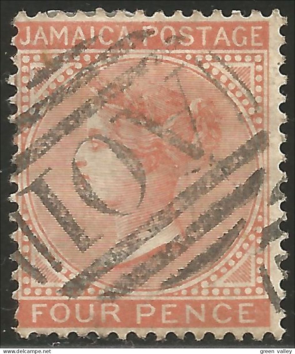 524 Jamaica 1883 Victoria Four Pence Orange Brown (JAM-109) - Jamaïque (...-1961)
