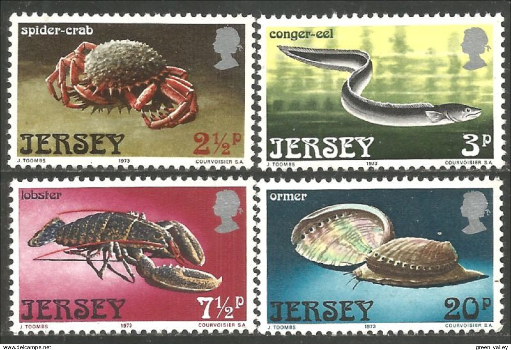 528 Jersey Crab Crabe Eel Anguille Lobster Homard Ormeau Ormer Crustacé Crustacean MNH ** Neuf SC (JER-99b) - Schalentiere