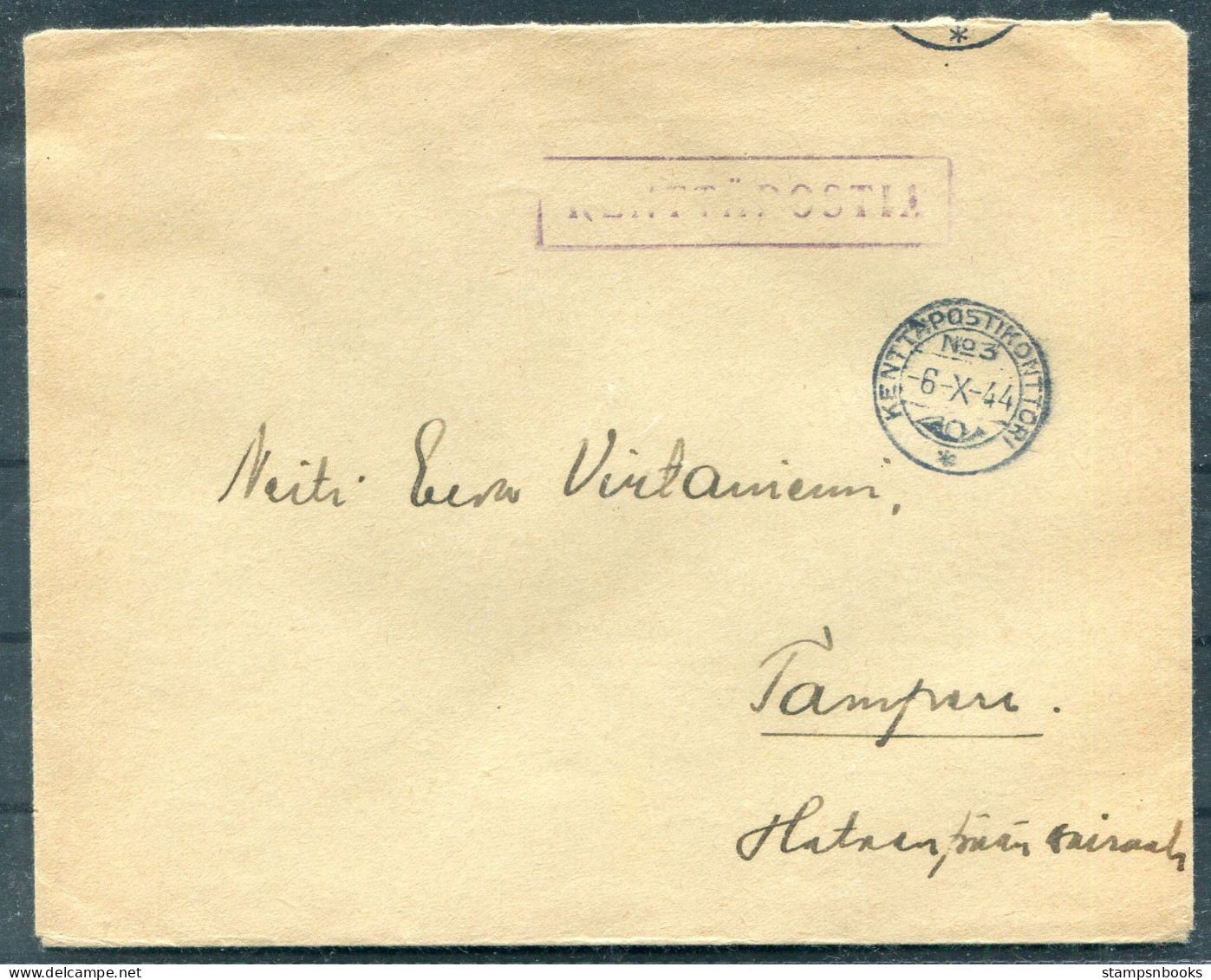 1944 Finland Kenttapostia Fieldpost Cover  - Briefe U. Dokumente