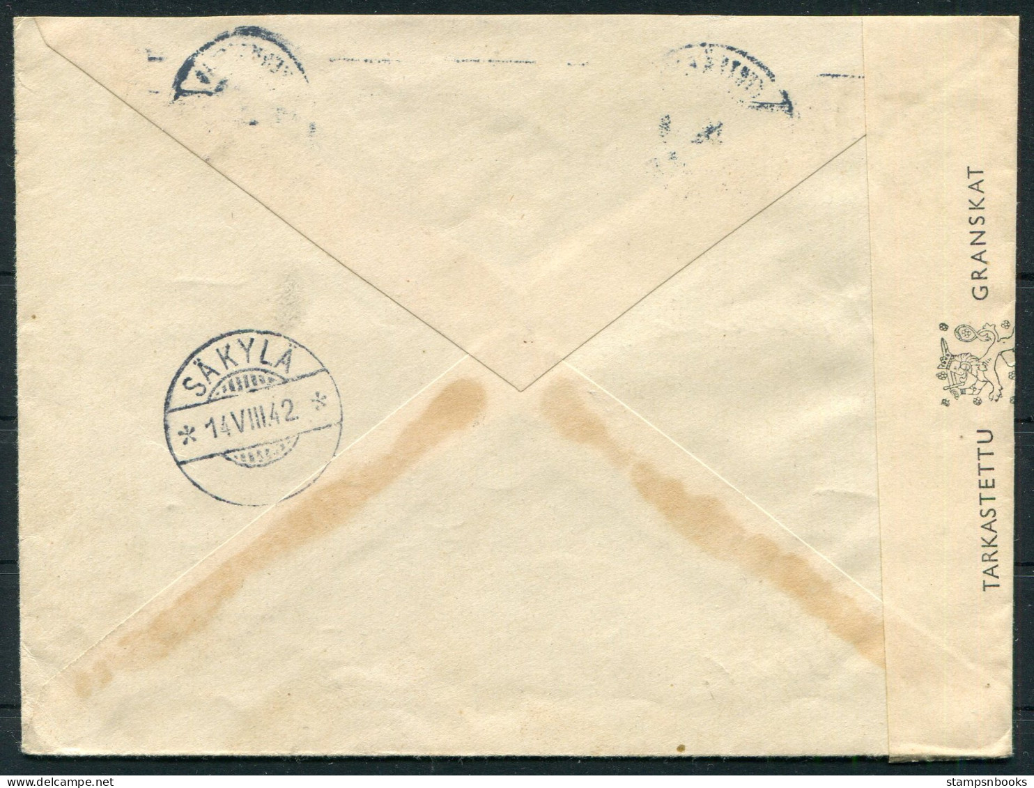 1942 Finland Kenttapostia Fieldpost Censor Cover - Sakyla - Brieven En Documenten