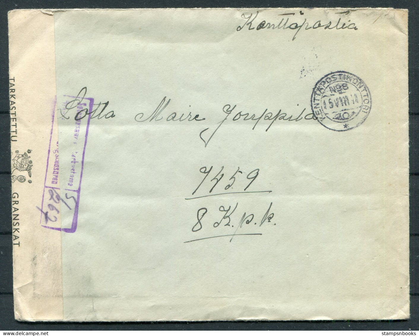 Finland Kenttapostia Fieldpost Censor Cover - Lettres & Documents