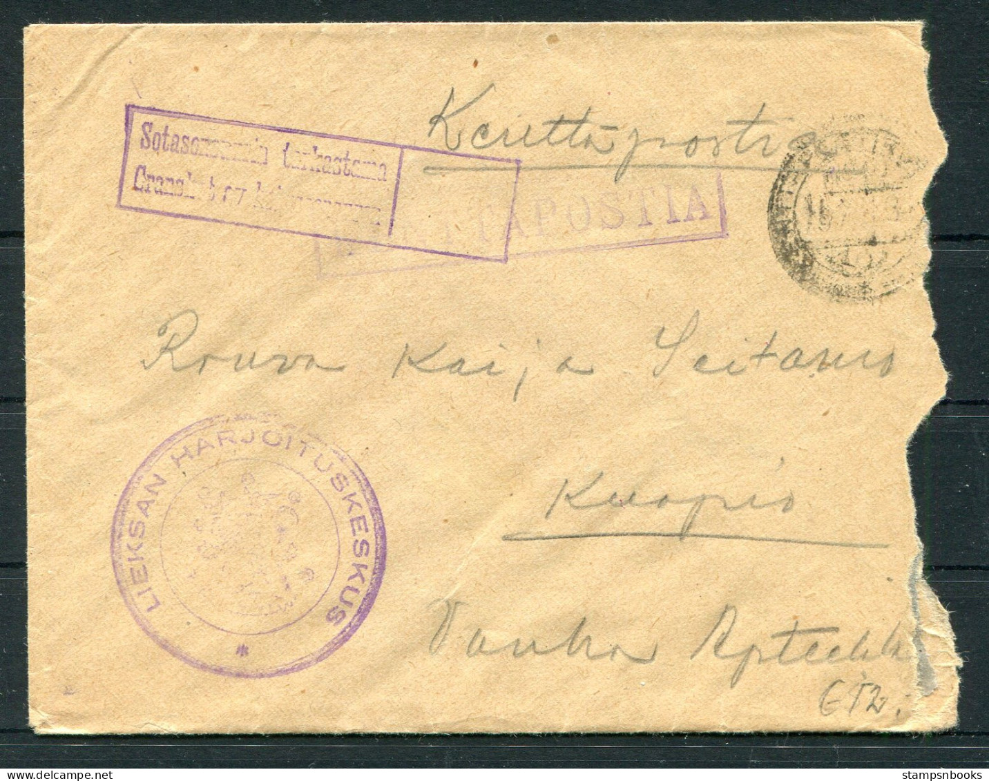 1939 Finland Kenttapostia Fieldpost Censor Cover - Cartas & Documentos