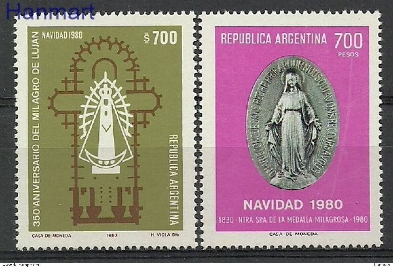 Argentina 1980 Mi 1498-1499 MNH  (ZS3 ARG1498-1499) - Madonna
