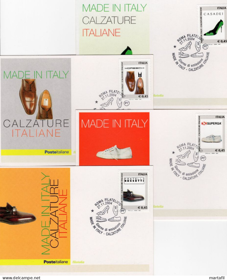 2004 Cartoline Maxi POSTE ITALIANE Calzature Italiane, Scarpe, Made In Italy, X4 Cartoline - Maximumkaarten